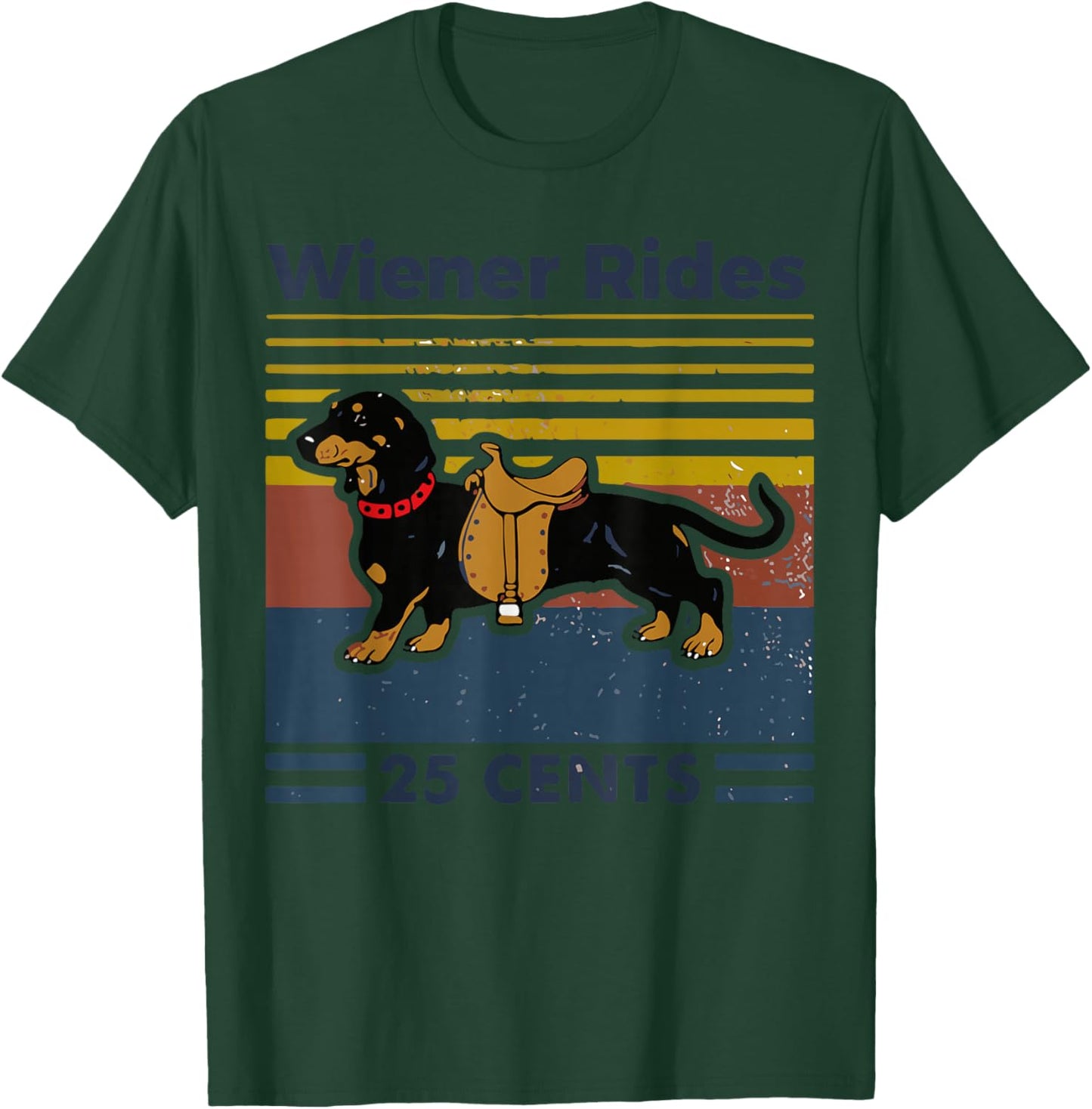 Weiner Rides Dachshund Owner Dog Mom Dad Wiener Dog Joke T-Shirt - T-Shirt | Forest