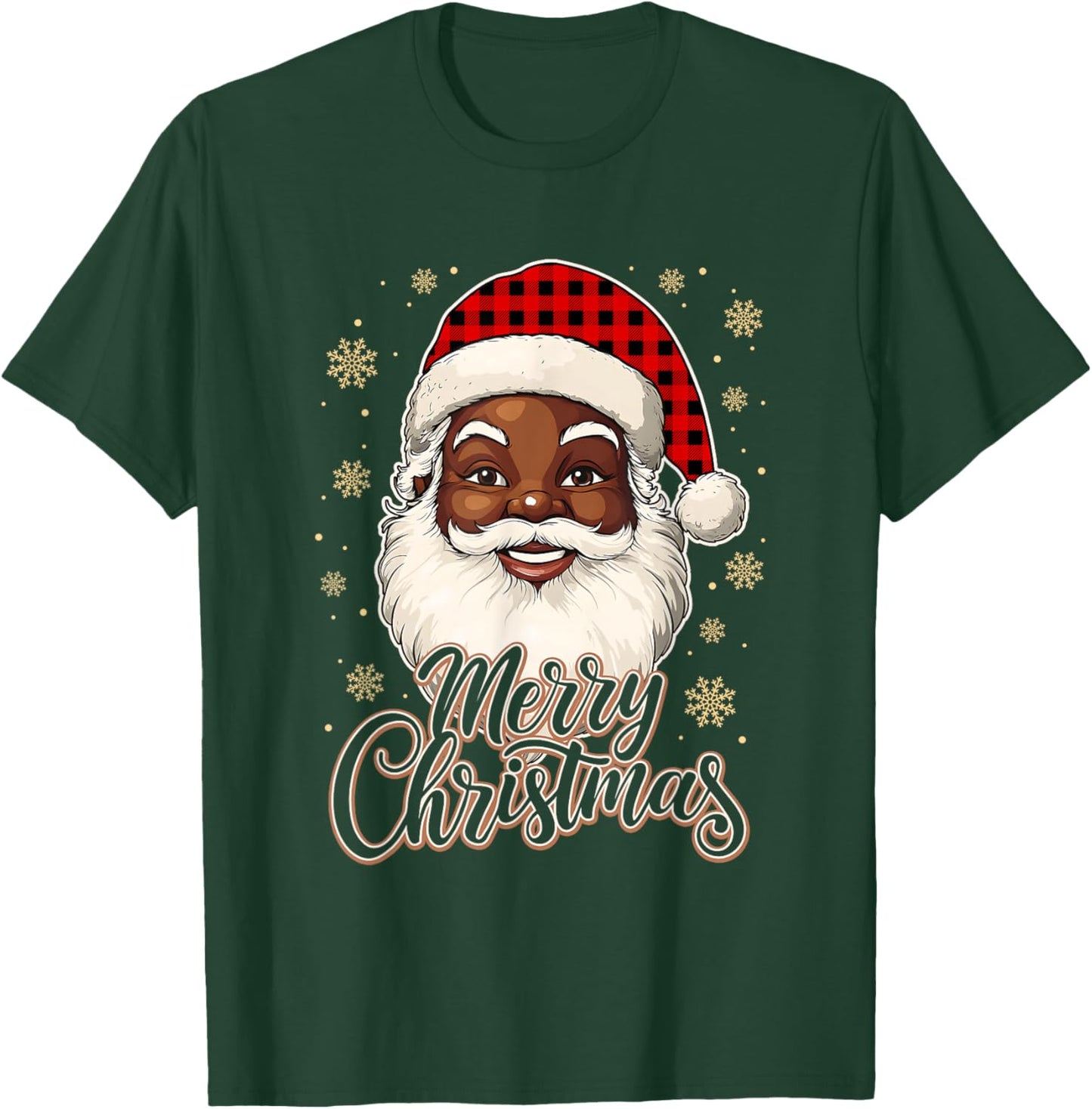 Black African American Christmas Santa Claus Afro Santa Men T-Shirt - T-Shirt | Forest