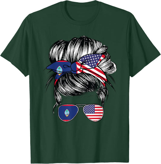 Guam Flag Guamanian Women American USA Heritage Guam T-Shirt - T-Shirt | Forest
