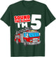 Kids Fire Truck 5 Year Old Firefighter Five 5th Birthday Boy T-Shirt - T-Shirt | Forest