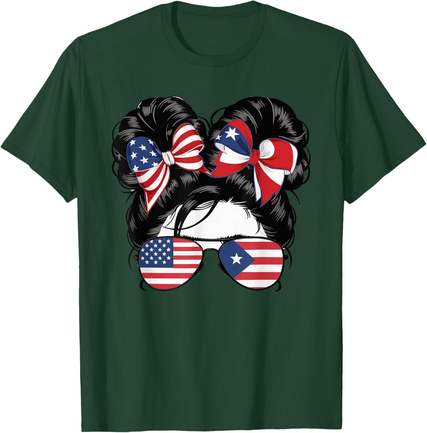 Half Puerto Rican Half American USA Flag Puerto Rico T-Shirt - T-Shirt | Forest