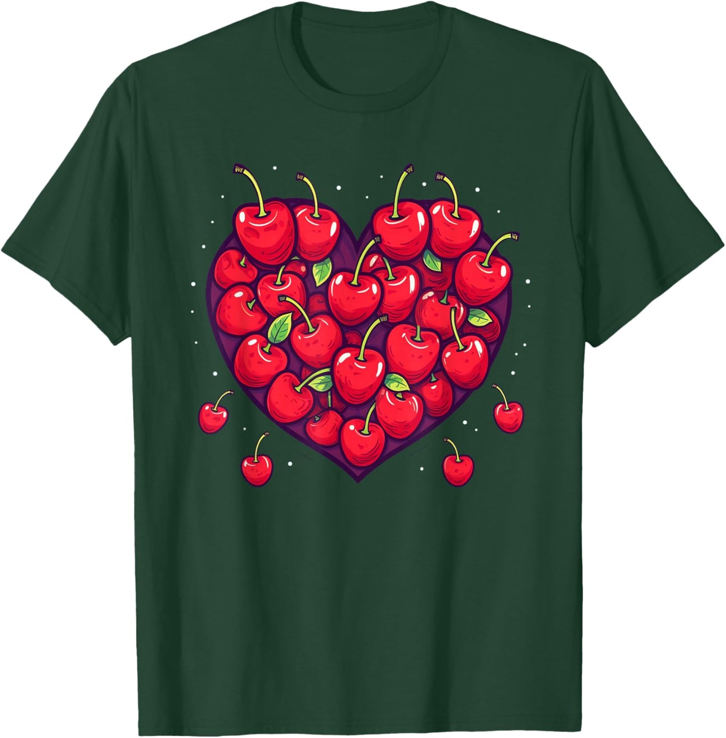Cherry cherries heart cherry hearts fruit T-Shirt - T-Shirt | Forest