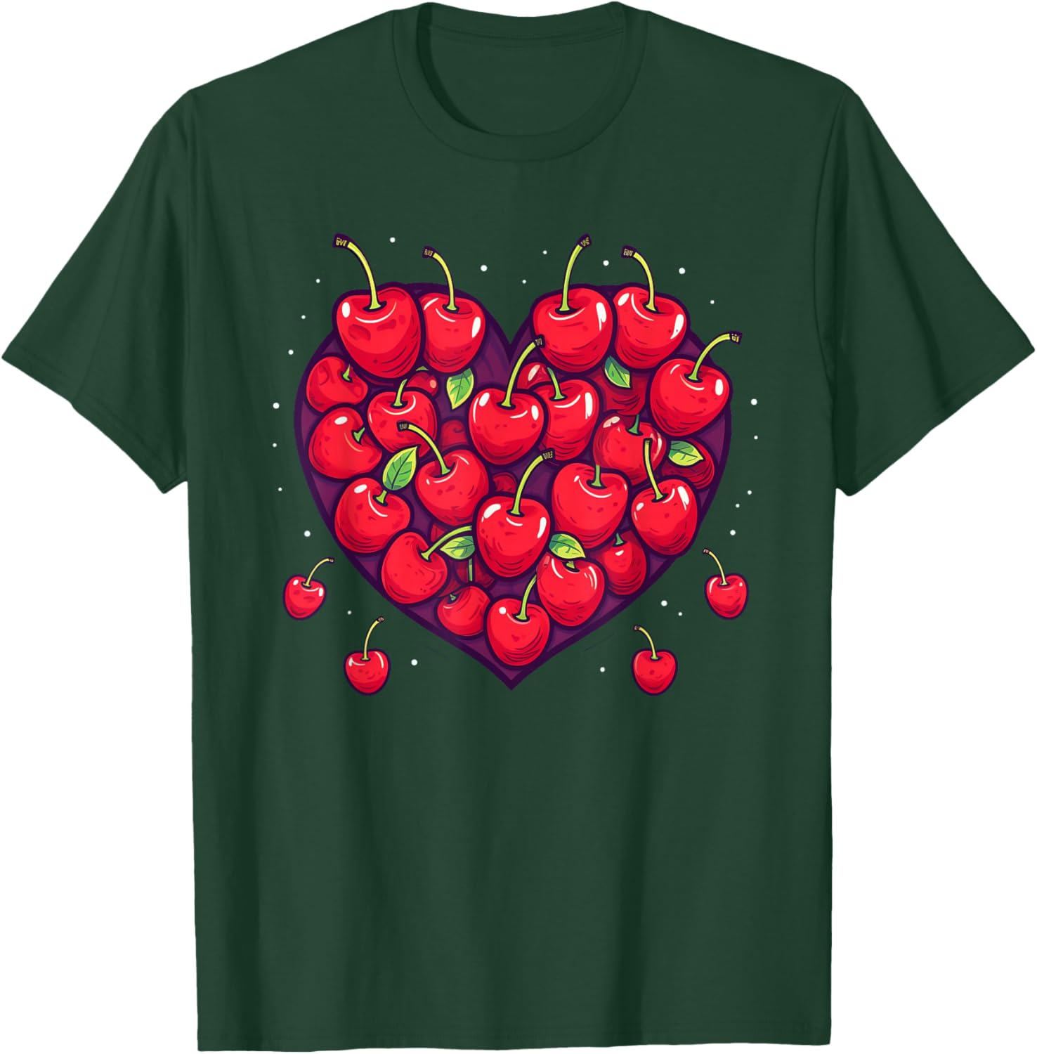 Cherry cherries heart cherry hearts fruit T-Shirt - T-Shirt | Forest