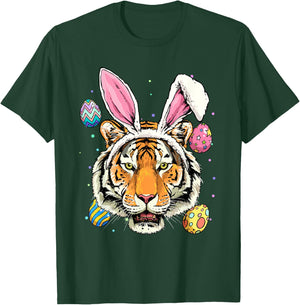 Easter Bunny Tiger Shirt Easter Egg Animal Face Tiger Lover T-Shirt - T-Shirt | Forest