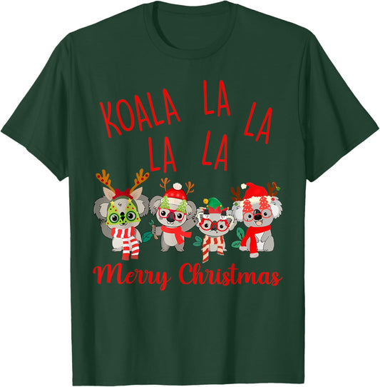 Koala La La La Cute Xmas Pun Funny Australian Christmas T-Shirt - T-Shirt | Forest