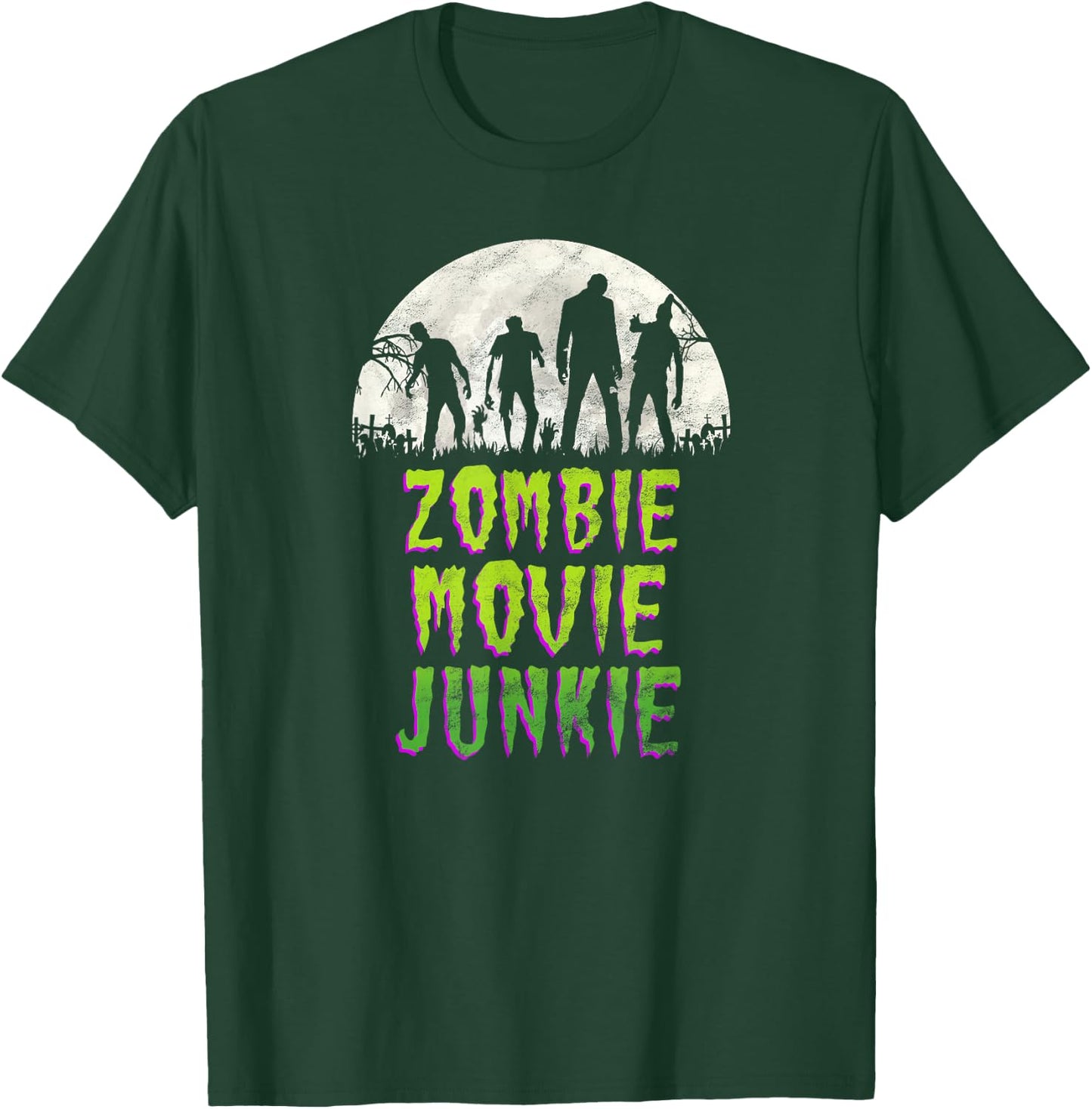 Vintage Horror Zombie Movie Junkie Retro 80s Films T-Shirt - T-Shirt | Forest