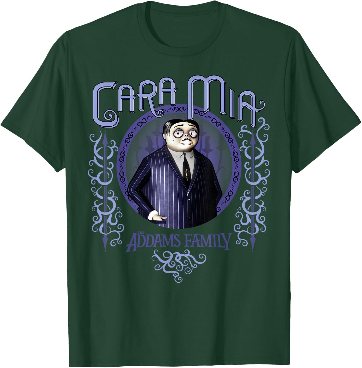 Addams Family Gomez Addams Cara Mia Portrait Logo T-Shirt - T-Shirt | Forest