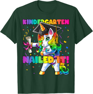 Flossing Unicorn Kindergarten Graduation Cap Gift Girls T-Shirt - T-Shirt | Forest