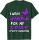 Epilepsy I Wear Purple For My Boyfriend Ribbon T-Shirt - T-Shirt | Forest