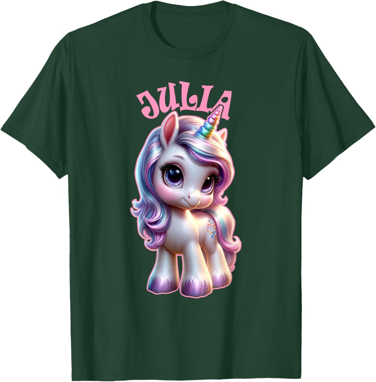 Julia Cute Unicorn Design for Girls Name Julia T-Shirt - T-Shirt | Forest