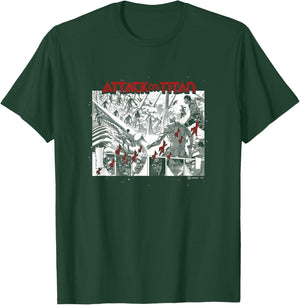 Attack on Titan Epic Scene Reactions Panels Big Manga Poster T-Shirt - T-Shirt | Forest