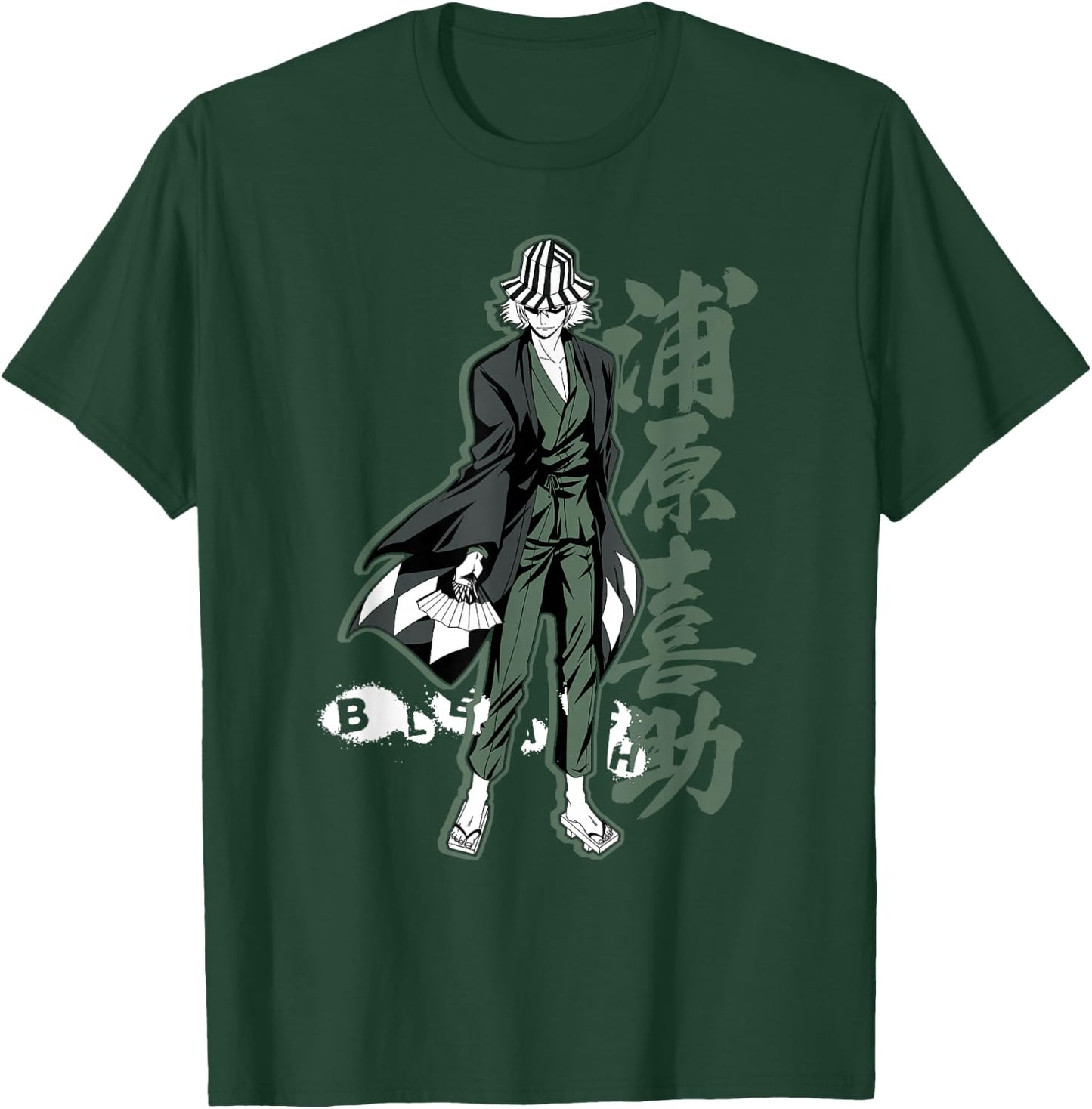 Bleach Kisuke with Vertical Kanji Anime T-Shirt - T-Shirt | Forest