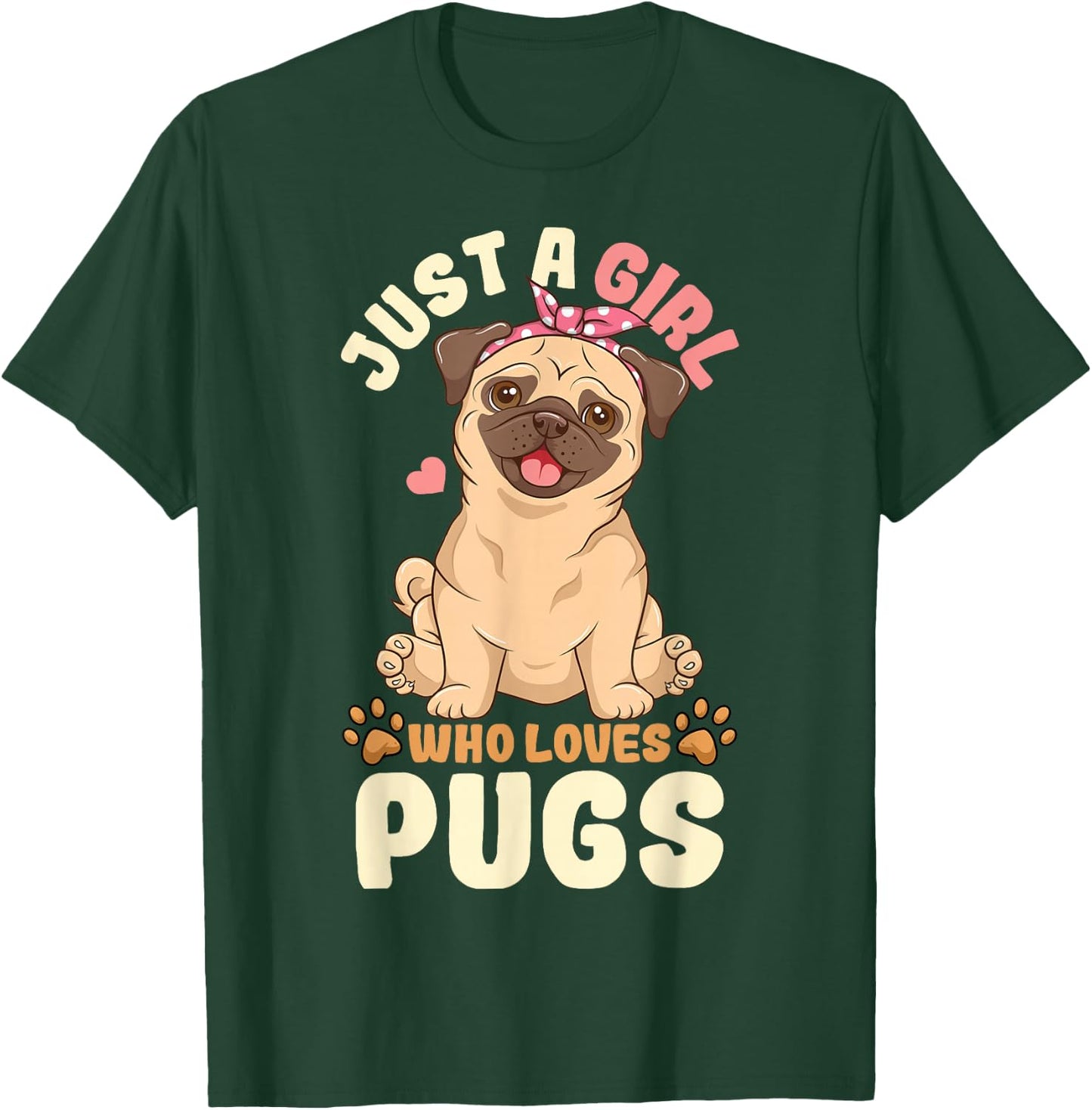 Pug Love Girl T-Shirt - T-Shirt | Forest