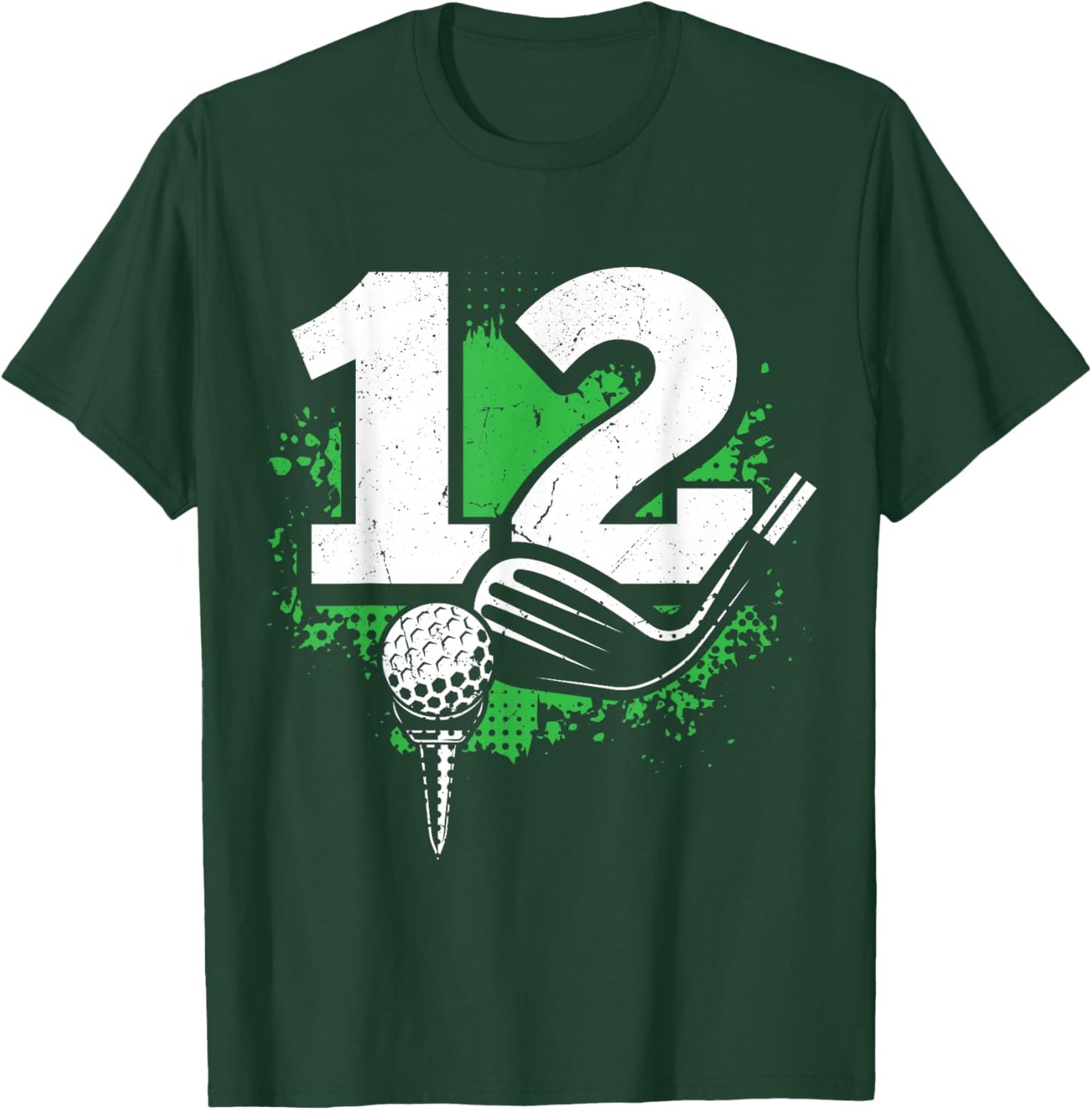12th Birthday Boy Golf Player Golf 12 Years Old T-Shirt - T-Shirt | Forest