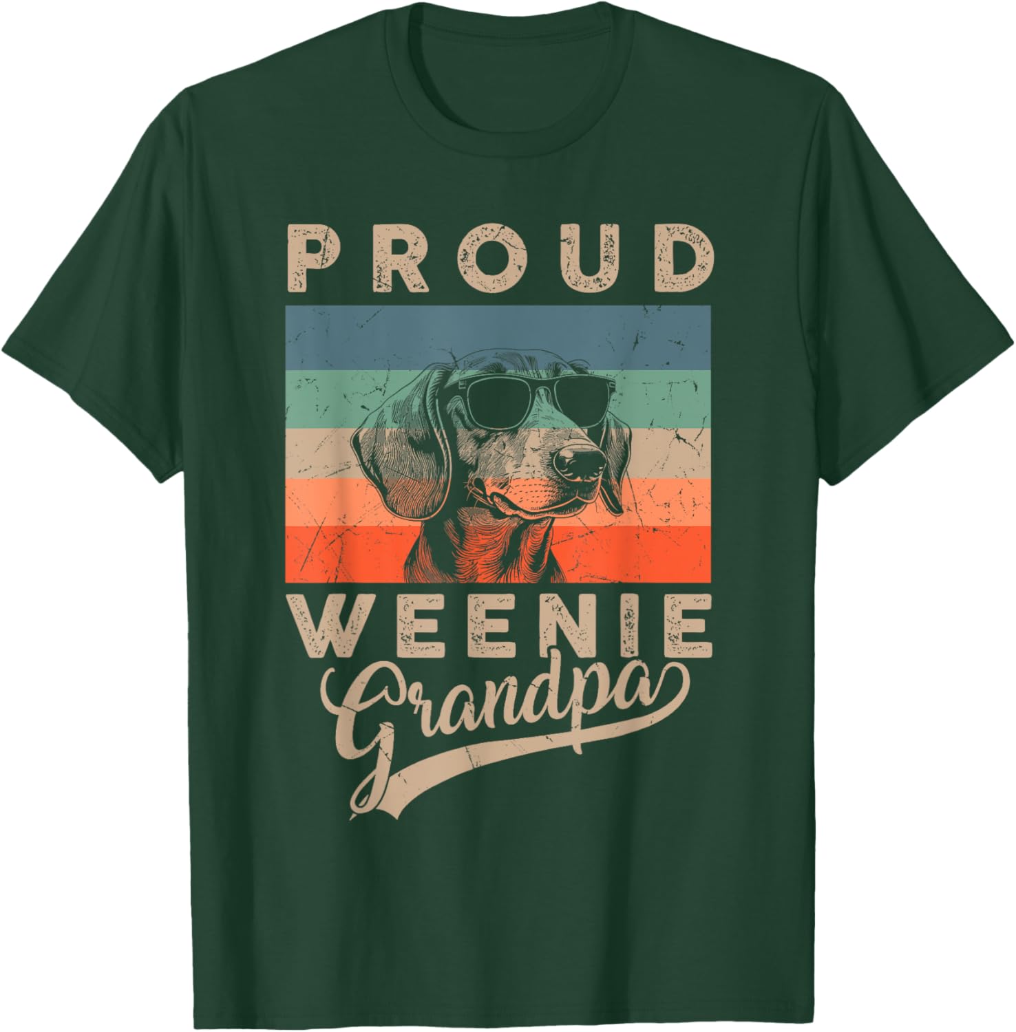 Vintage Proud Weenie Dog Grandpa Dachshund Dog Father's Day Women Kids T-Shirt - T-Shirt | Forest