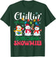 Chillin With My Preschool Snowmies Light Christmas Teacher T-Shirt - T-Shirt | Forest