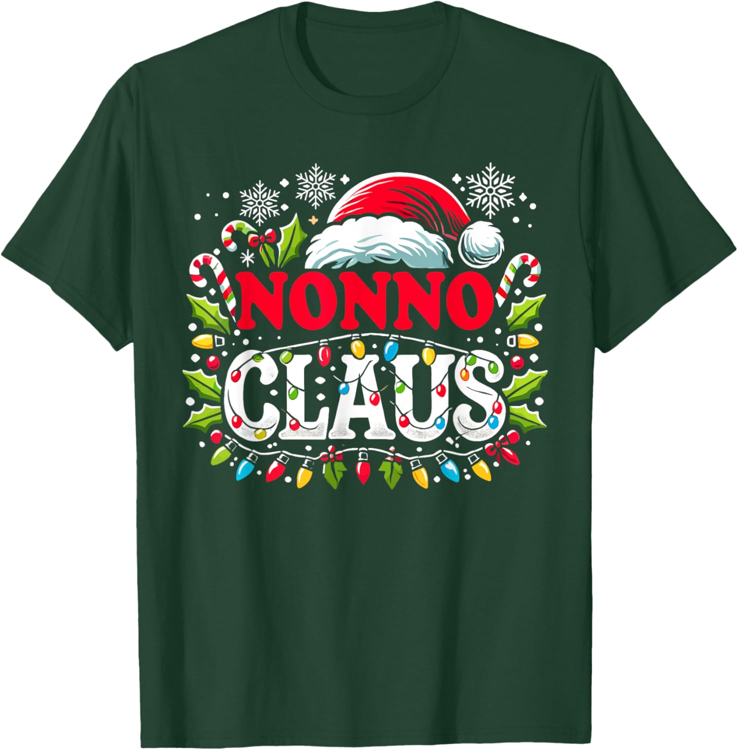 Nonno Claus Funny Christmas Santa Hat, Italian Grandpa Xmax T-Shirt - T-Shirt | Forest