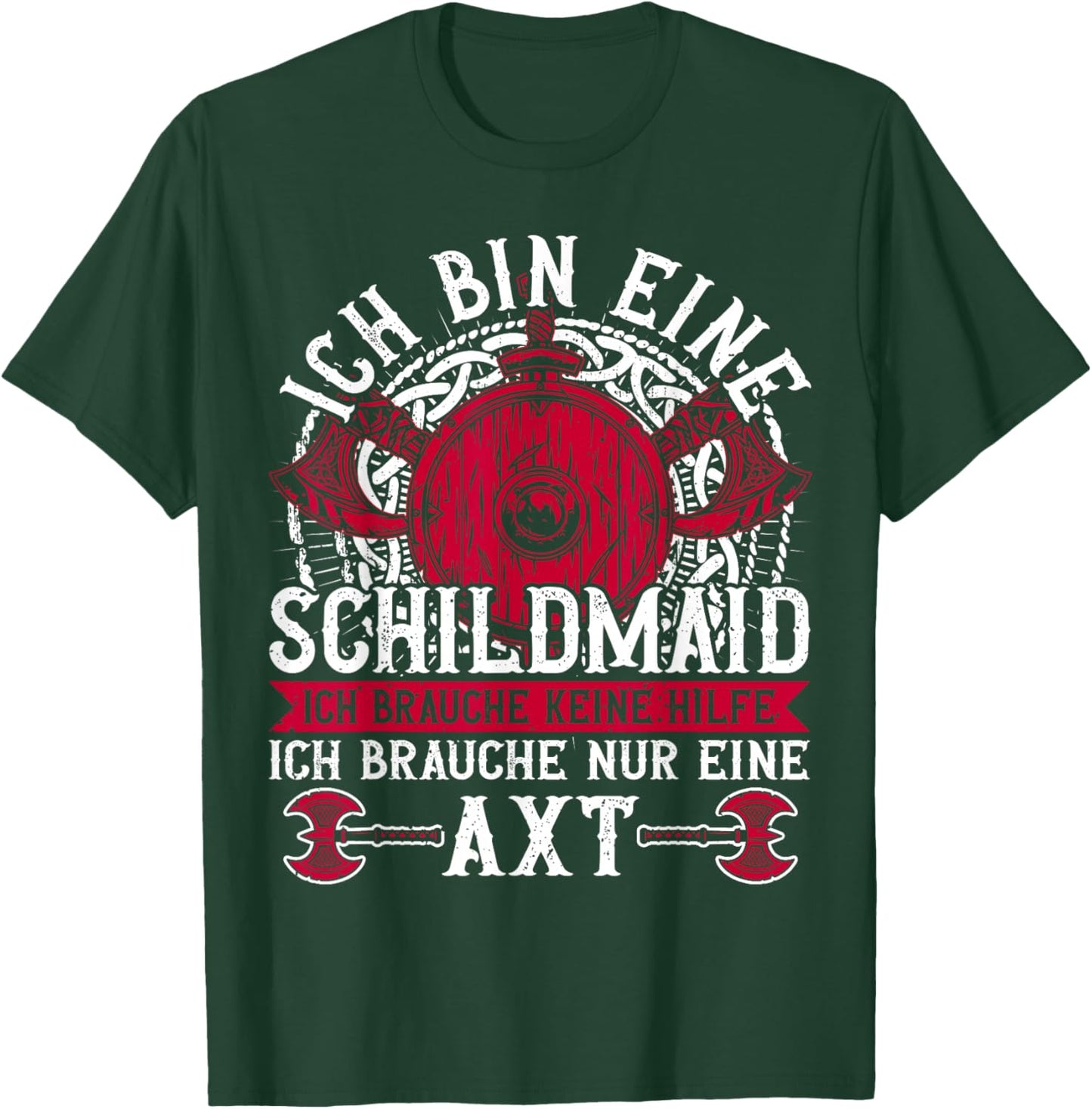 Wikinger Schildmaid Kostüm Damen, Kriegerin Wikinger Frauen T-Shirt - T-Shirt | Forest