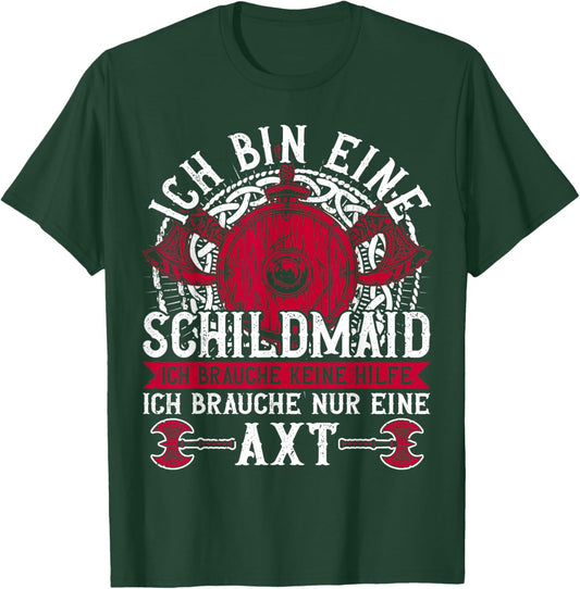 Wikinger Schildmaid Kostüm Damen, Kriegerin Wikinger Frauen T-Shirt - T-Shirt | Forest