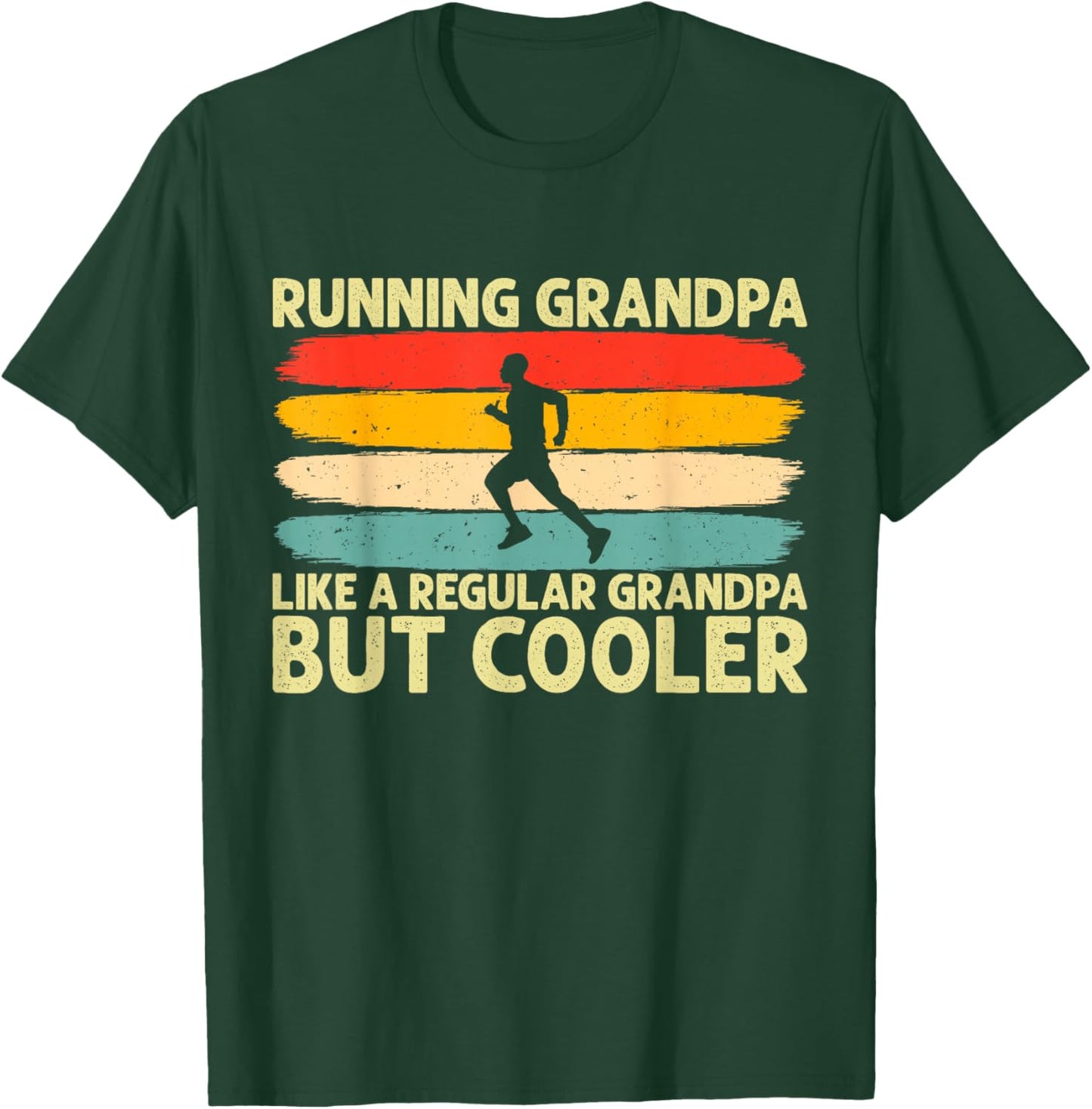 Running Grandpa Father Day Design Runner Grandfather T-Shirt - T-Shirt | Forest