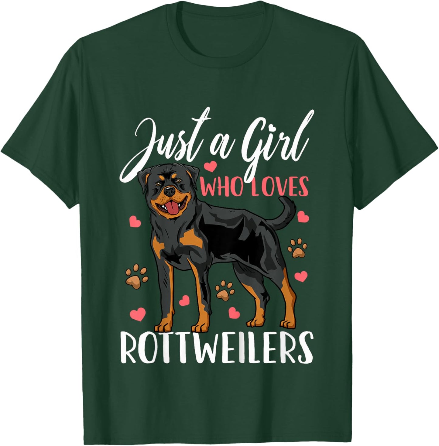 Kids Rottweiler Just A Girl Who Loves Rottweilers Gift T-Shirt - T-Shirt | Forest