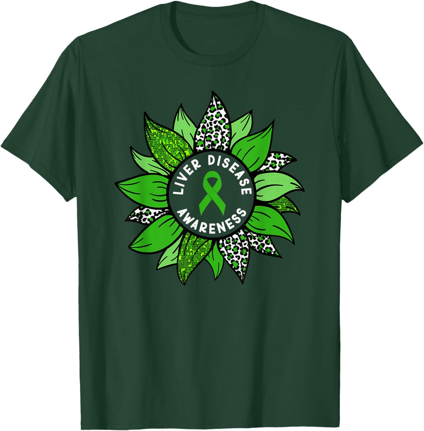 Liver Disease Awareness Month Flower Liver Disease Warrior T-Shirt - T-Shirt | Forest