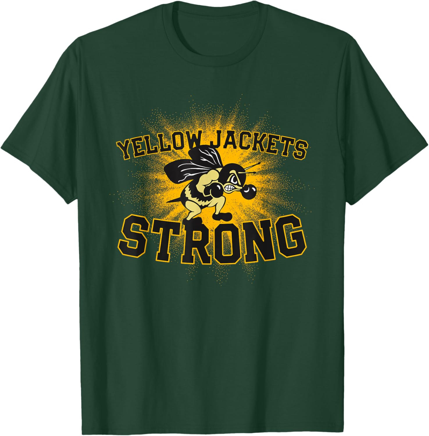 Perrysburg Yellow Jackets Logo Strong Flag HS T-Shirt - T-Shirt | Forest