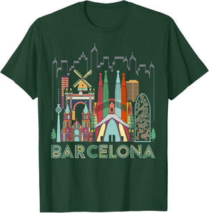 Fun Travel Spain Barcelona Vacation Gift Design Idea T-Shirt - T-Shirt | Forest