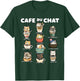 Cafe du Chat Cute Coffee Cats Kawaii Pun T-Shirt - T-Shirt | Forest