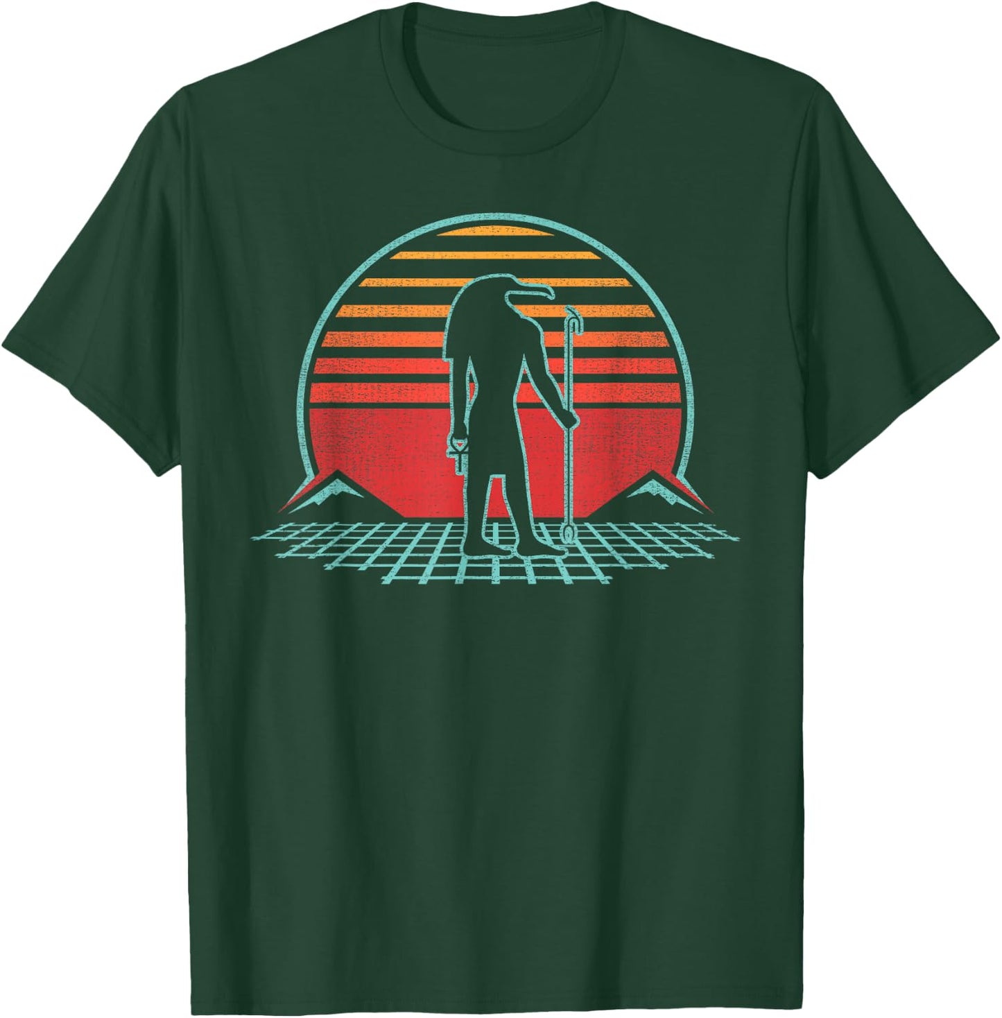Thoth Egyptian God Retro Vintage 80s Gift T-Shirt - T-Shirt | Forest