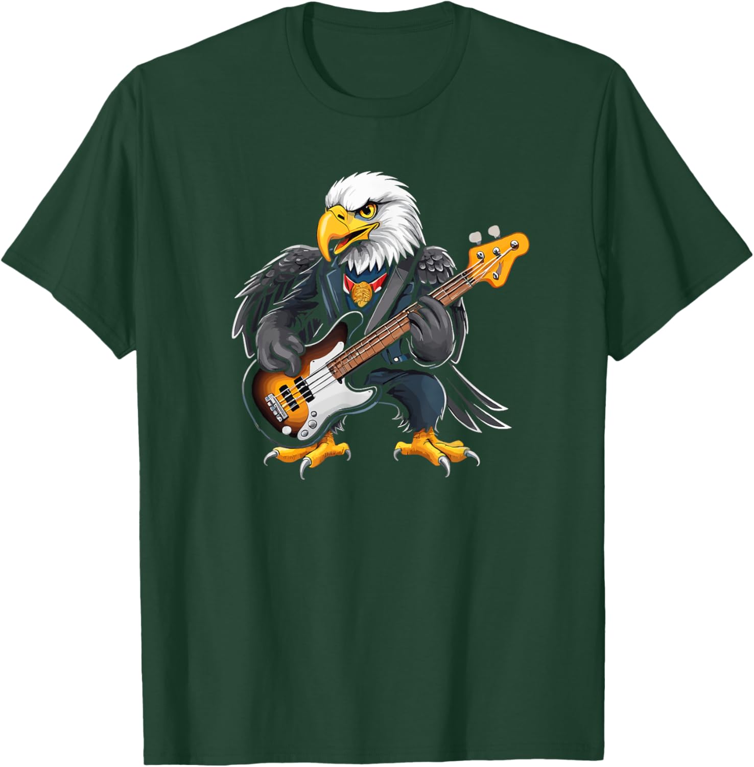 Eagle playing Electric Guitar, Eagle Guitarist T-Shirt - T-Shirt | Forest