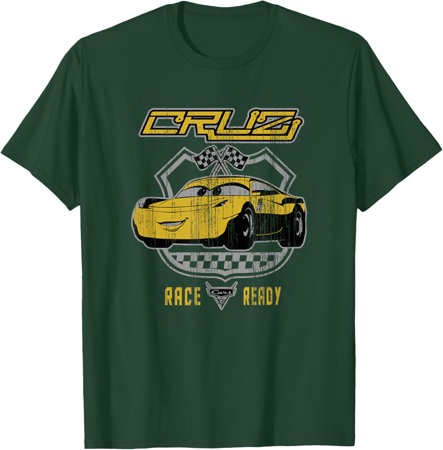 Disney Pixar Cars 3 Cruz Ramírez Race Ready Vintage Logo T-Shirt - T-Shirt | Forest