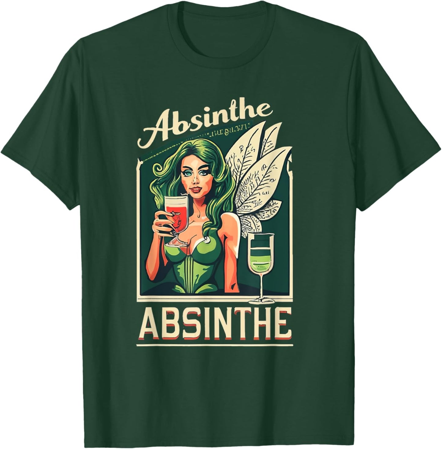 Green Fairy Vintage - Absinthe Enthusiast Gift T-Shirt - T-Shirt | Forest