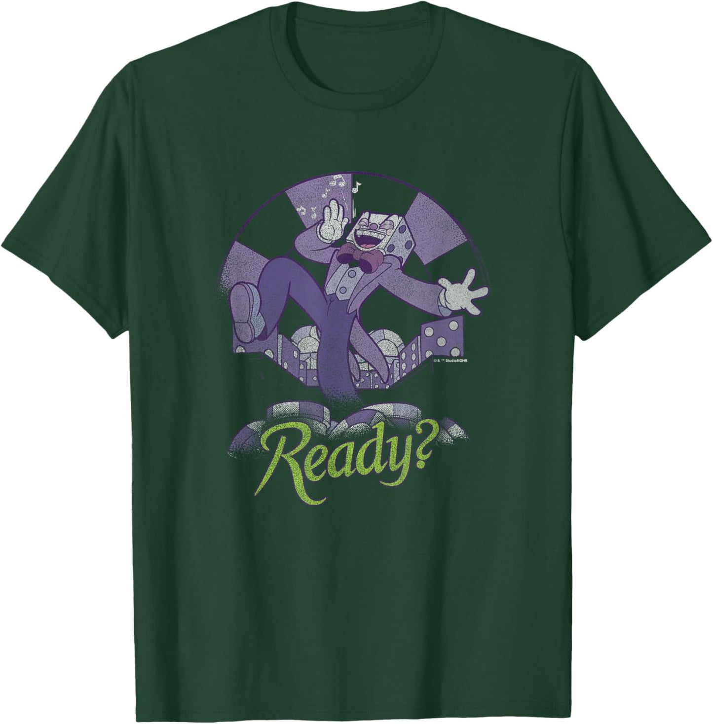 Cuphead King Dice Ready? Singing In His World Distressed T-Shirt - T-Shirt | Forest