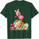 Easter Bunny Flamingo With Gnomes Painting Chocolate Eggs T-Shirt - T-Shirt | Forest