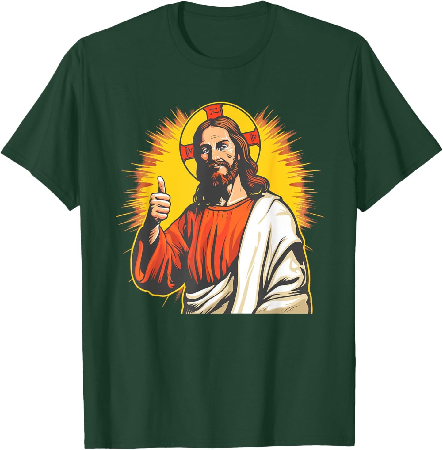 Amazing Jesus with Thumb up for Boys and Girls T-Shirt - T-Shirt | Forest
