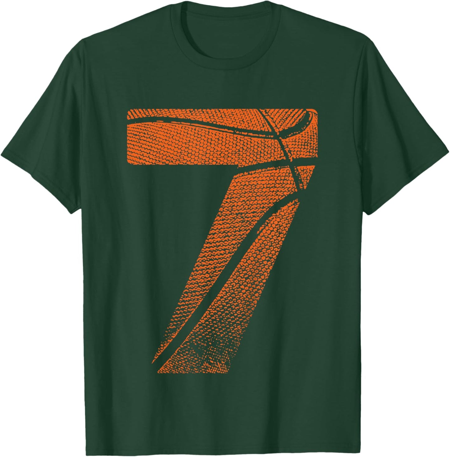 Kids 7th Birthday Boy Basketball Player Basketball 7 Years Old T-Shirt - T-Shirt | Forest