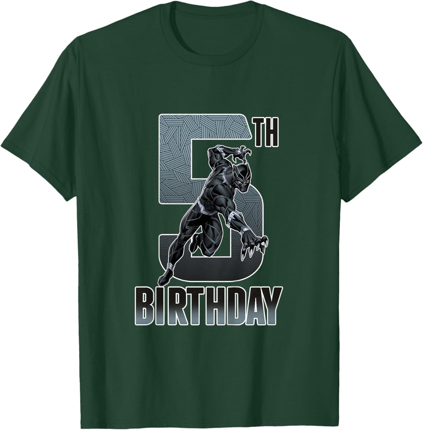 Kids Marvel Universe Classic Black Panther Epic 5th Birthday T-Shirt - T-Shirt | Forest