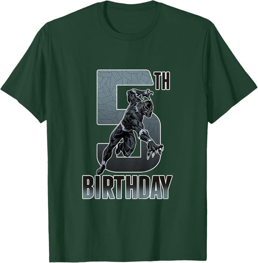 Kids Marvel Universe Classic Black Panther Epic 5th Birthday T-Shirt - T-Shirt | Forest