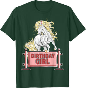 Cute Horse Birthday Girl Party Animal Farm Barn Horse Lover T-Shirt - T-Shirt | Forest