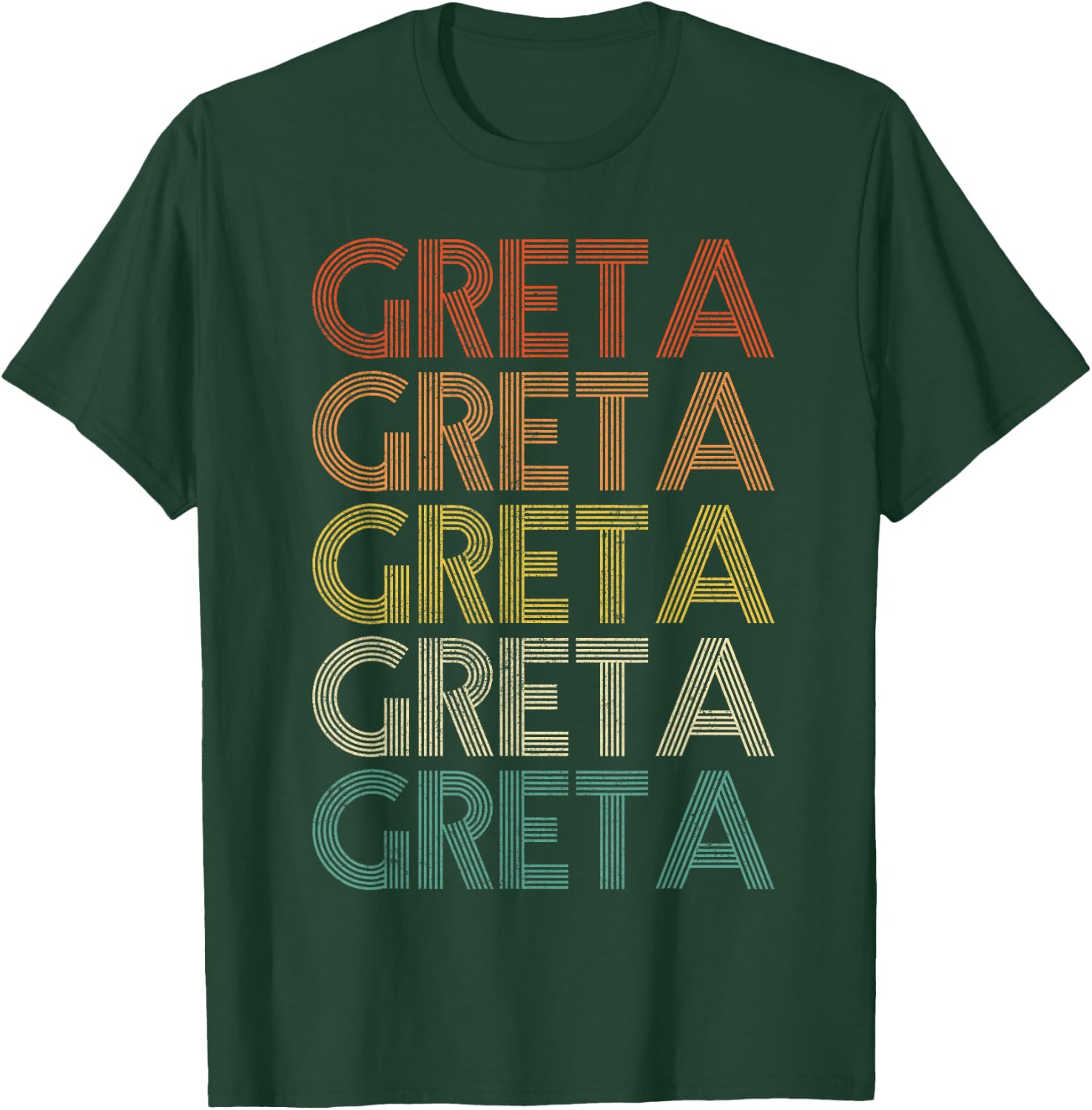 Greta Vintage Retro T-Shirt - T-Shirt | Forest