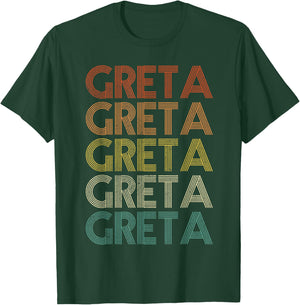 Greta Vintage Retro T-Shirt - T-Shirt | Forest