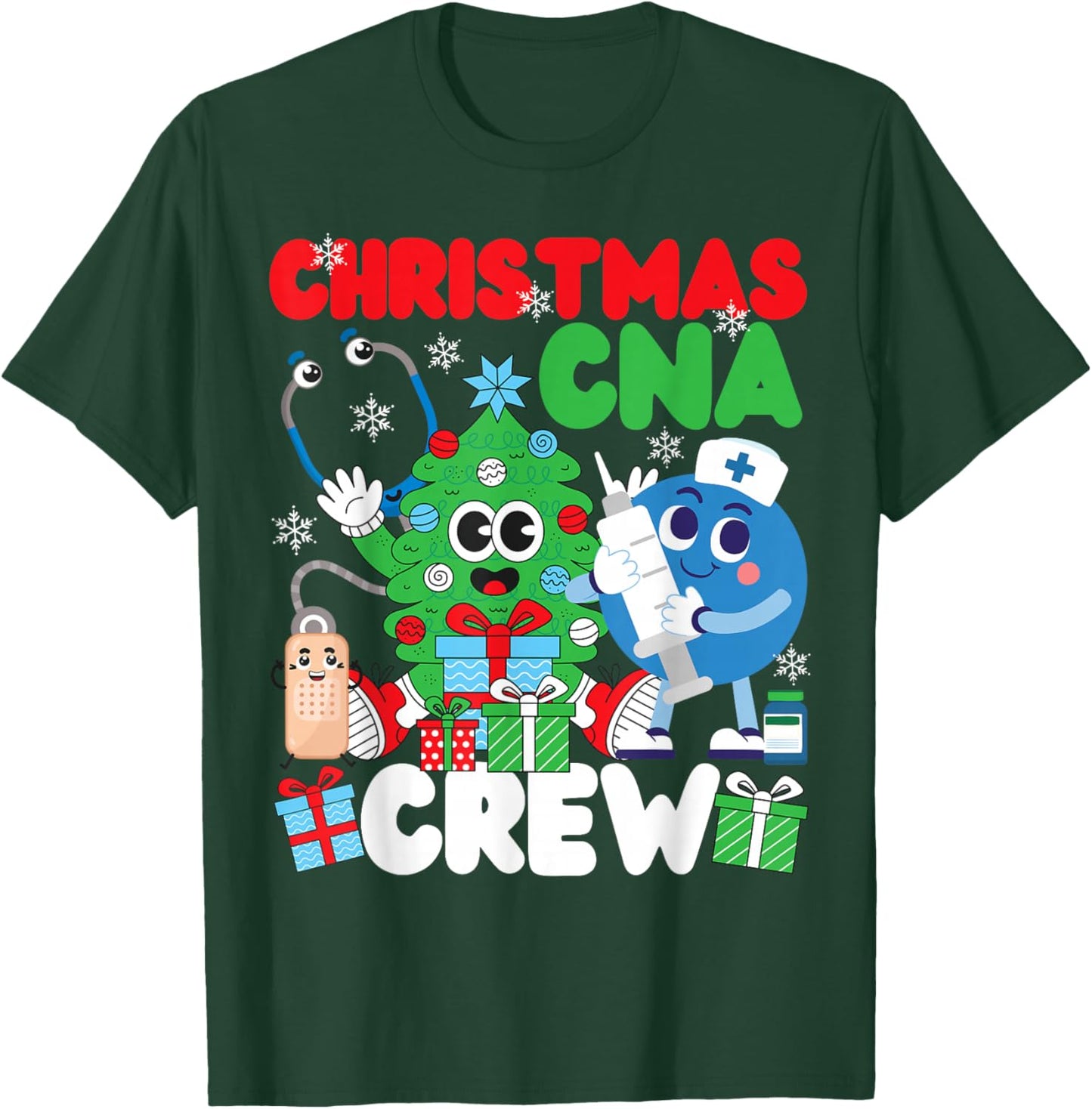 CNA Nurse Certified Nursing Assistant Christmas Christmas T-Shirt - T-Shirt | Forest