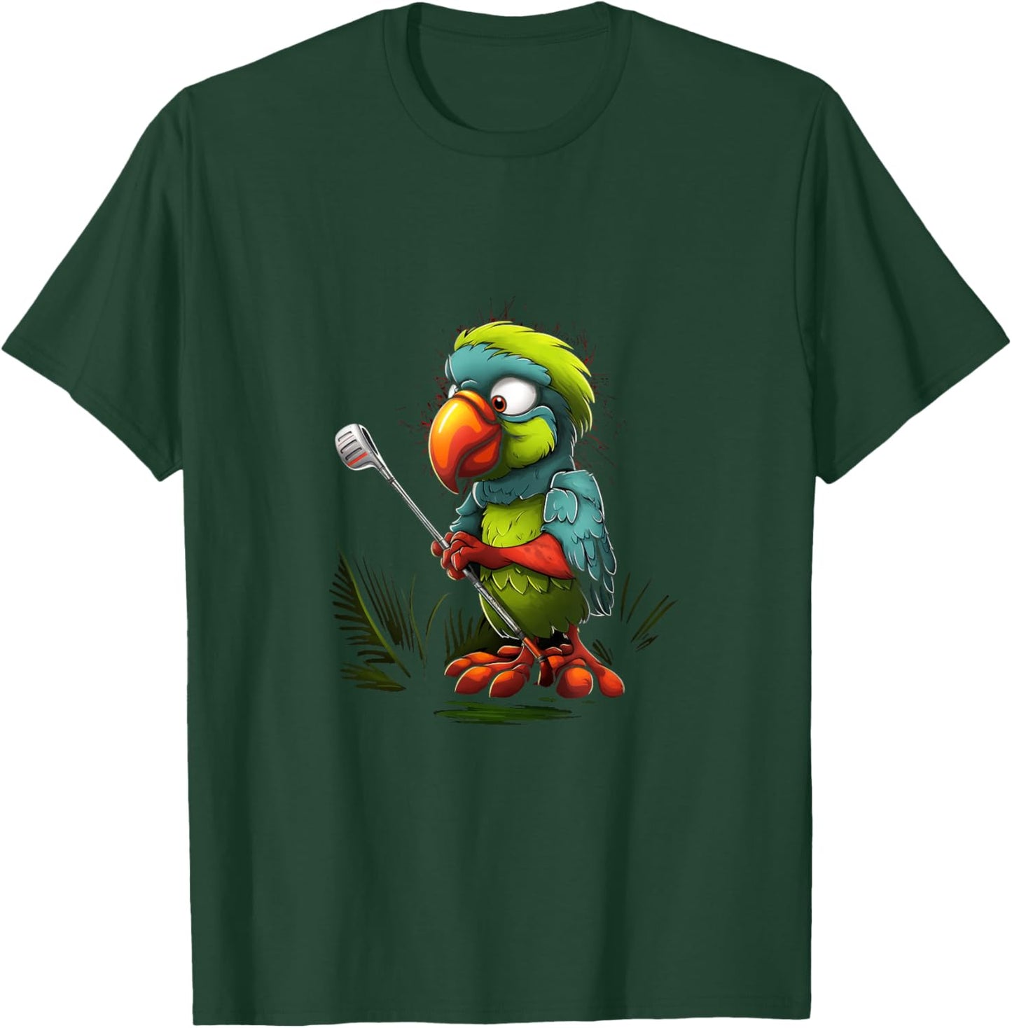 Parrot Golfer Golf Player Golfing T-Shirt - T-Shirt | Forest