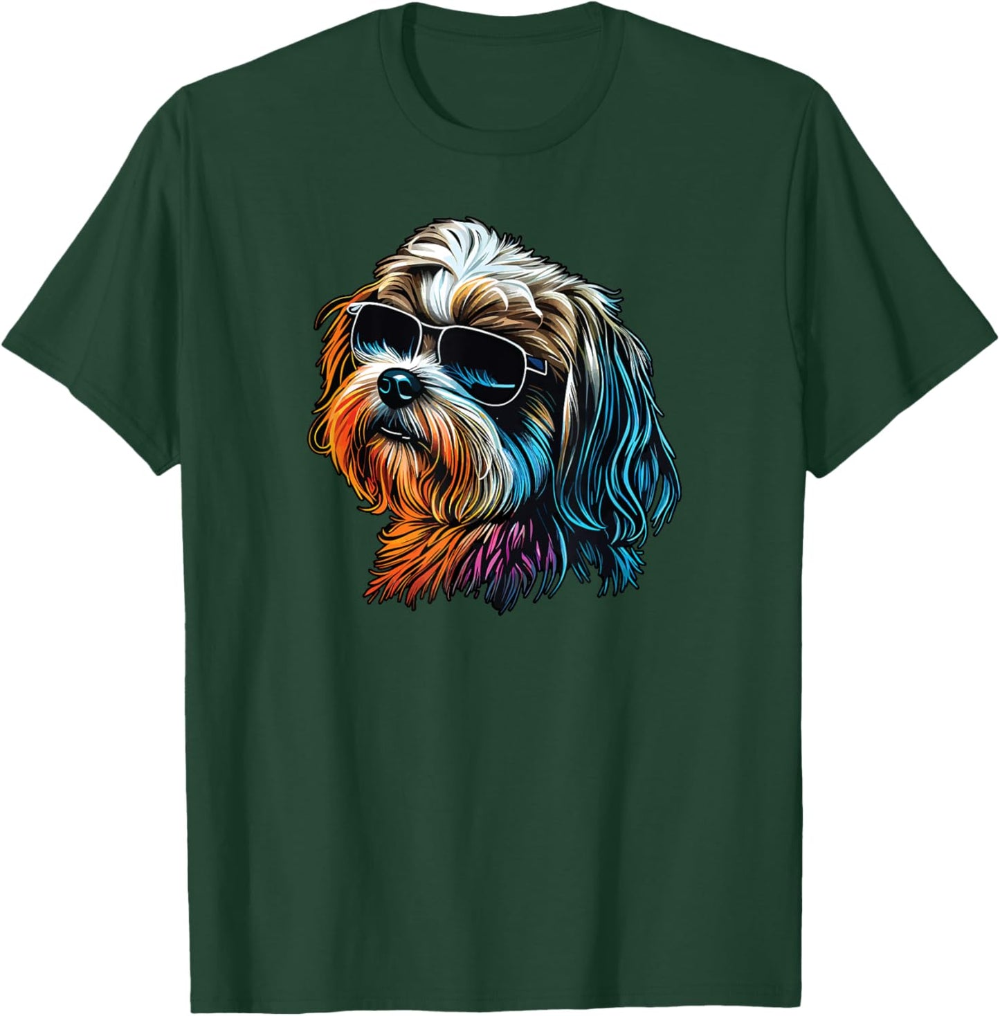 Dad Mom Cool Dog Sunglasses - Lhasa Apso Women T-Shirt - T-Shirt | Forest