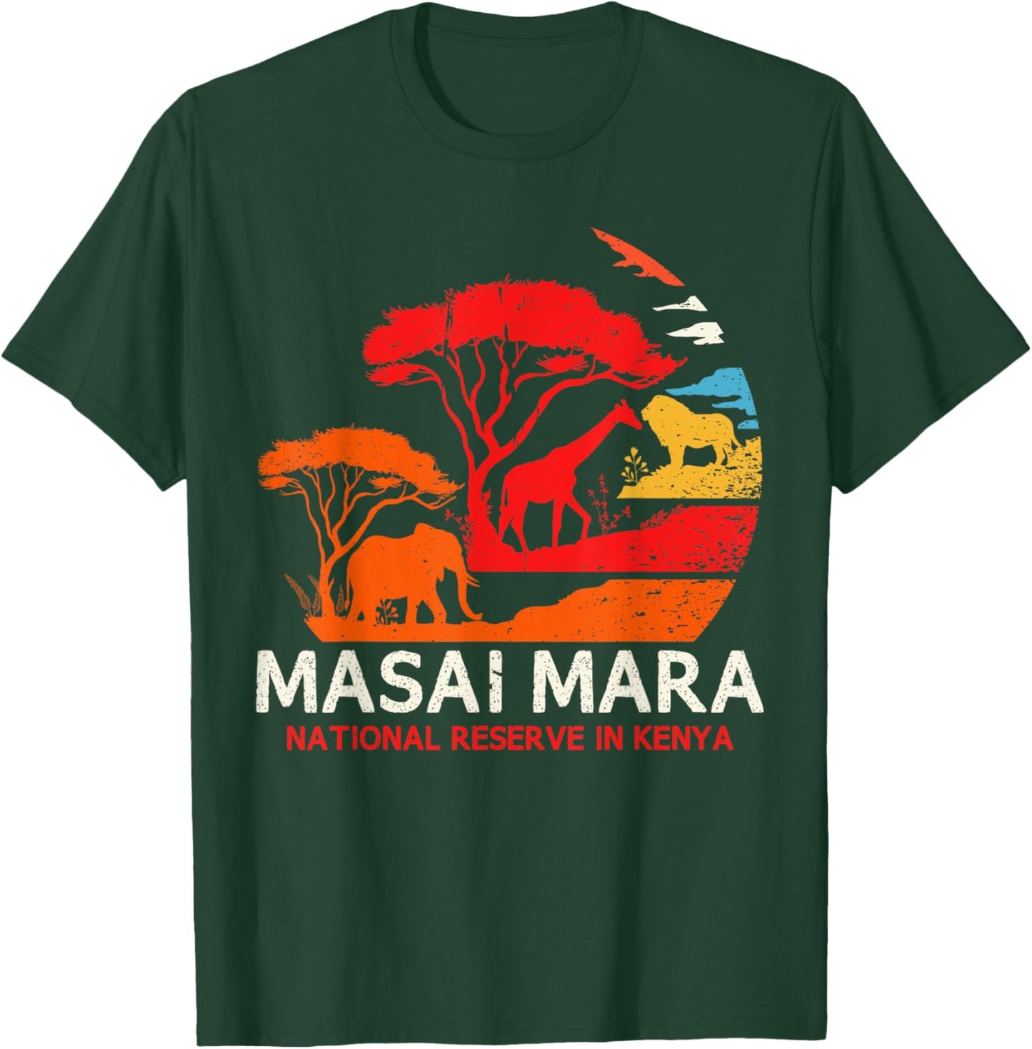 Maasai Mara Africa Safari Animals Kenya Serengeti Travel T-Shirt - T-Shirt | Forest