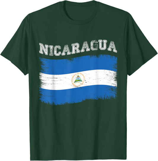 Nicaraguan Flag Tourist Holiday Destination Nicaragua Flag T-Shirt - T-Shirt | Forest