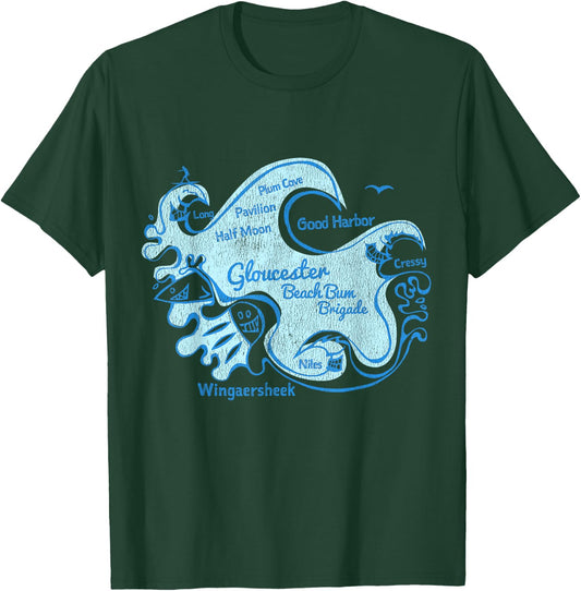 Gloucester MA Beach Bum Brigade Cape Ann Distressed Gift T-Shirt - T-Shirt | Forest