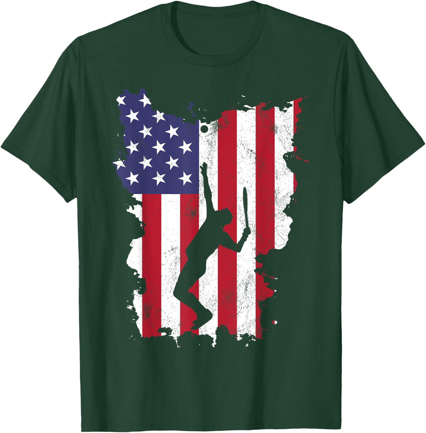 Vintage 4th Of July USA Flag Tennis T-Shirt - T-Shirt | Forest
