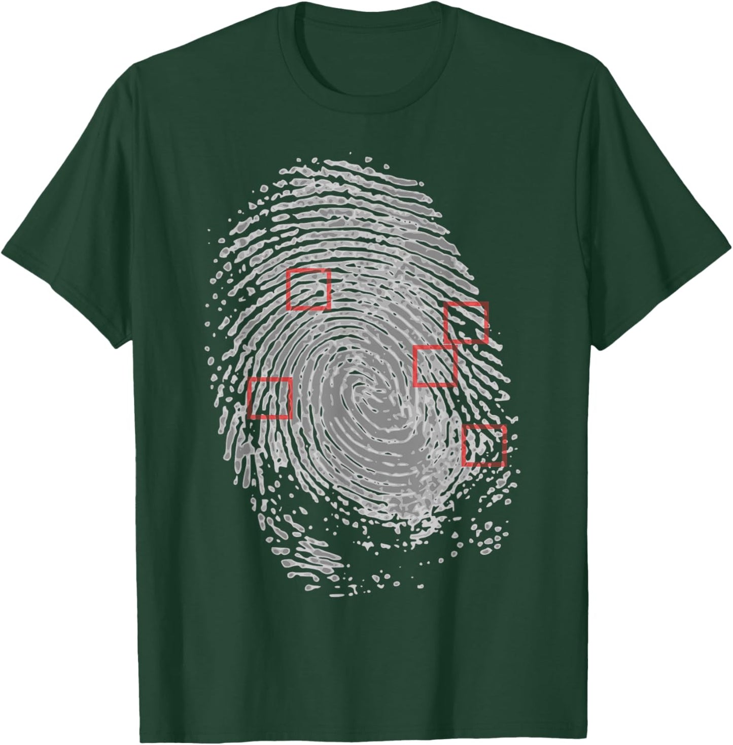 Thumbprint Fingerprint Detective Police Work T-Shirt - T-Shirt | Forest